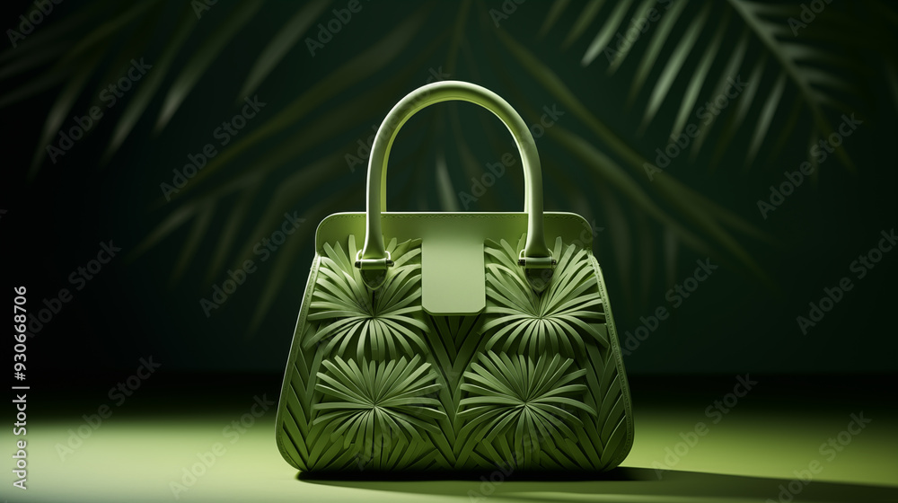 modern cut design green color bag on dark background