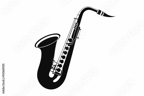 saxophone silhouette vector illustration