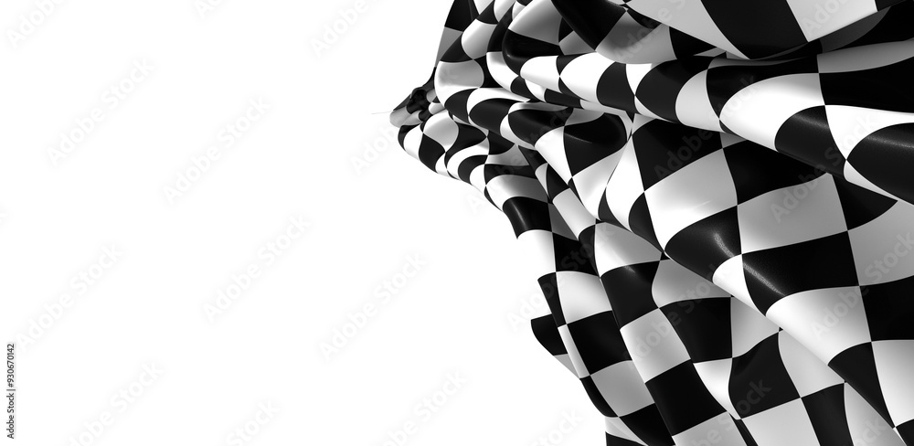 Fototapeta premium The checkered flag waves in victory a symbol of triumph and achievement