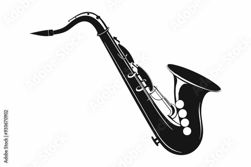 saxophone silhouette vector illustration