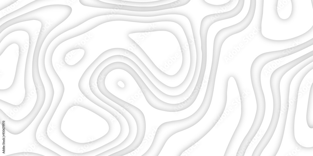 White topography 3d render papercut effect vector background White topography 3d render papercut effect vector background