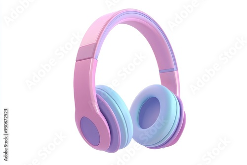 A pair of pink and blue headphones, symbolizing music, technology, style, creativity, and fun.