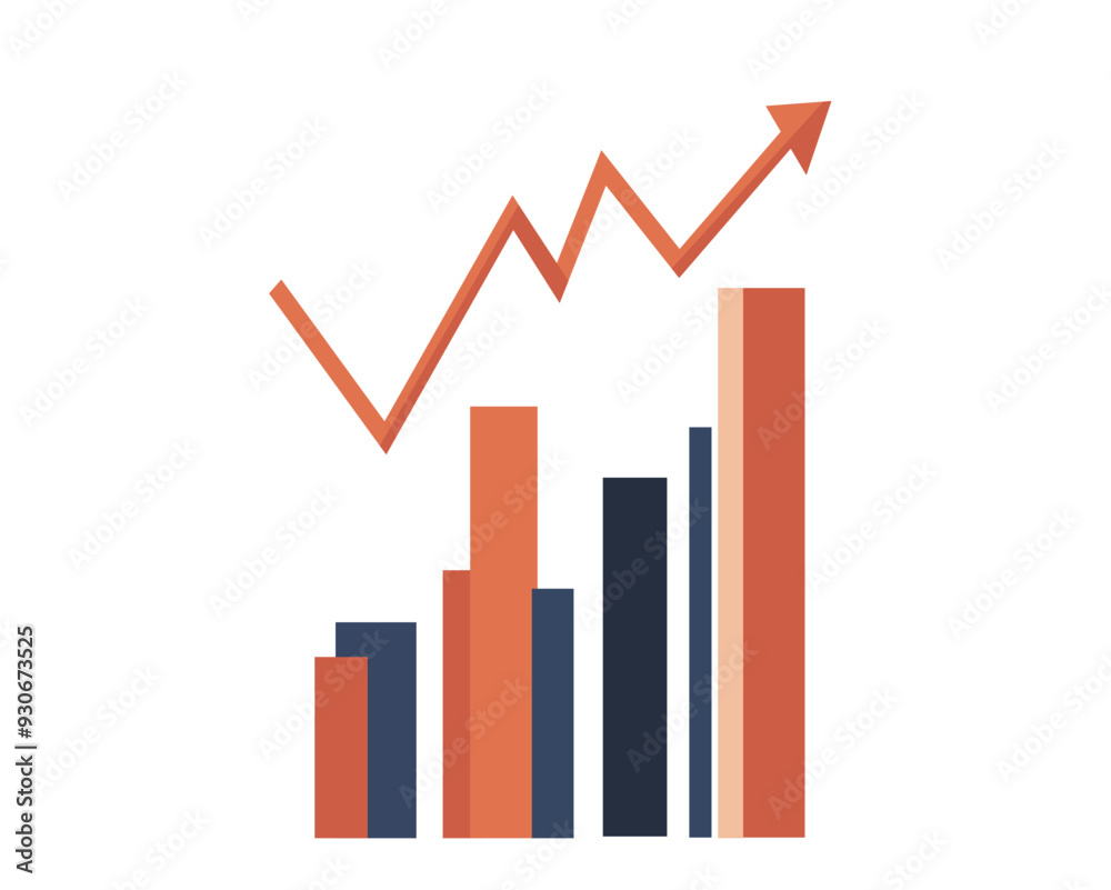 Bar Chart with Upward Trend on White Background for Financial Reports and Infographics Bar Chart with Upward Trend on White Background for Financial Reports and Infographics