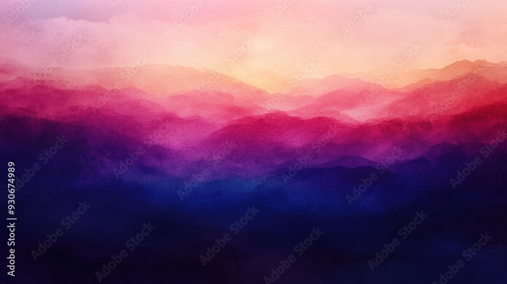 Obraz premium Abstract digital painting with amethyst purple, dark rust, snow white, and copper brown tones - gradient patterns & grainy poster art