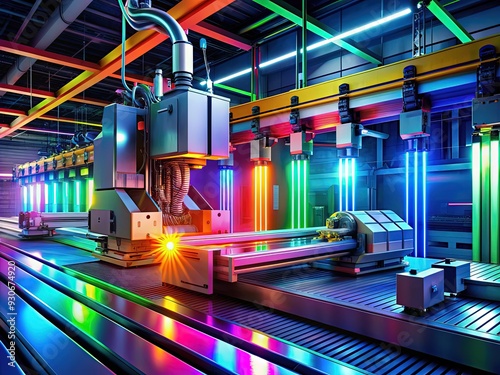 Cutting-edge materials advanced manufacturing precision manufacturing high-tech futuristic colors neon hues