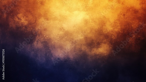 Abstract digital painting with midnight blue, sepia, ivory, and ochre tones - gradient patterns & grainy poster art