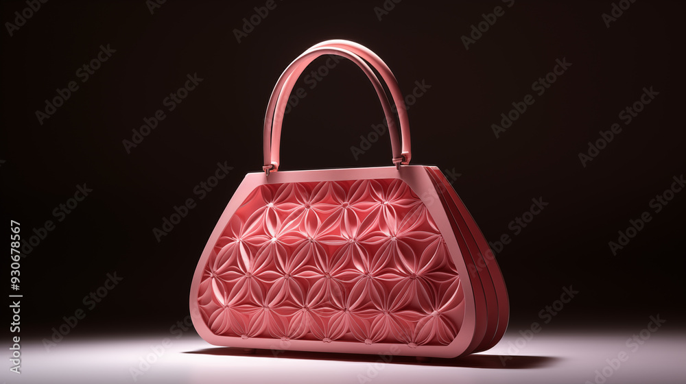 modern cut design pink color bag on dark background