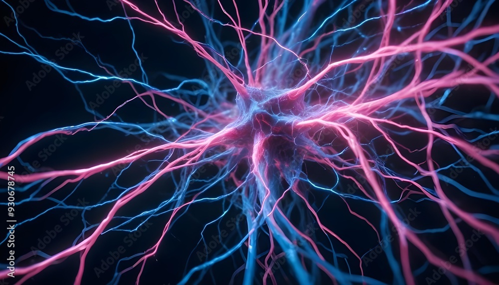 Obraz premium Colorful abstract image of neural network 