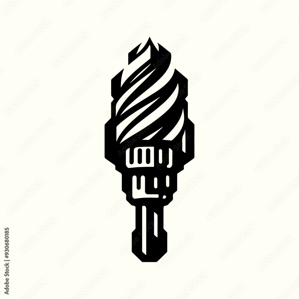 Electric Drill Bits Silhouette Vector Template Electric Drill Bits Silhouette Vector Template
