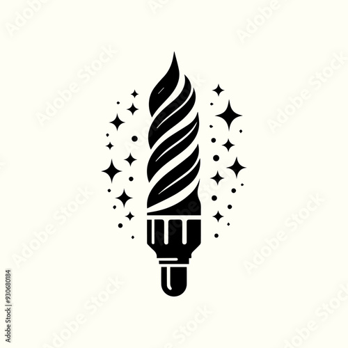 Electric Drill Bits Silhouette Vector Template
