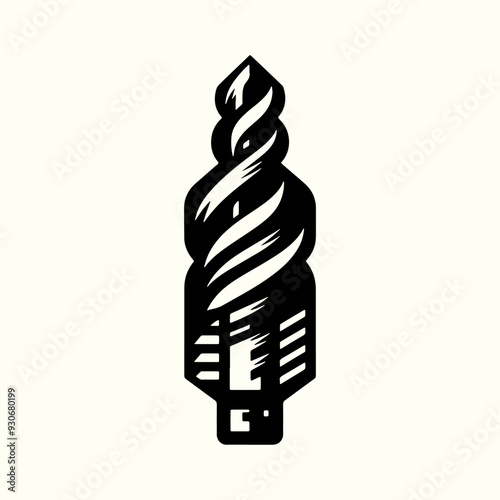 Electric Drill Bits Silhouette Vector Template