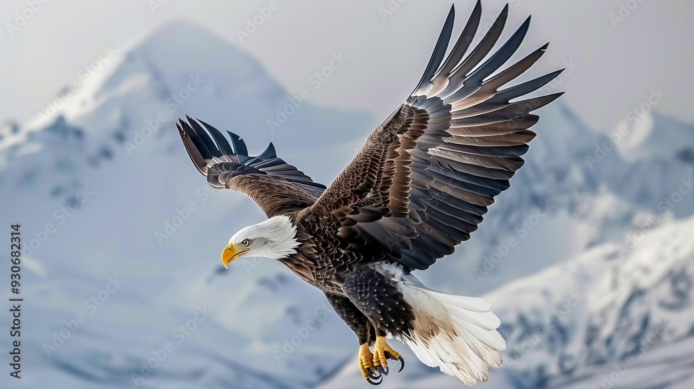Eagle Swooping Down to Snatch Prey in Intense Natural Environment. Eagle Swooping Down to Snatch Prey in Intense Natural Environment.