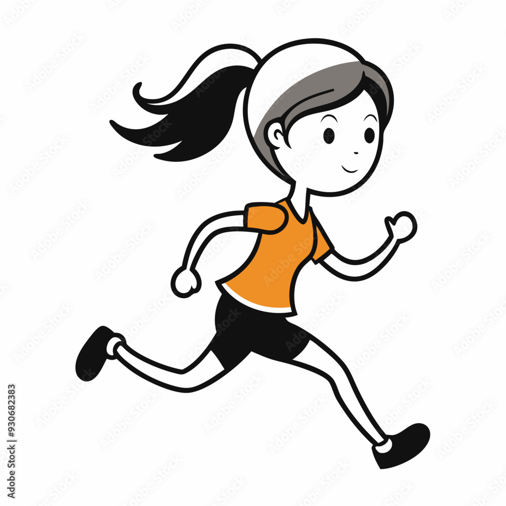 Running men and women, vector set of isolated silhouettes Running men and women, vector set of isolated silhouettes