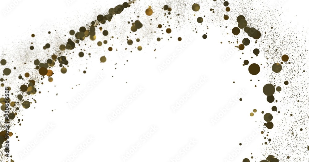 Radiant Festivity: Spectacular 3D Illustration Showcasing Radiating gold Confetti Radiant Festivity: Spectacular 3D Illustration Showcasing Radiating gold Confetti