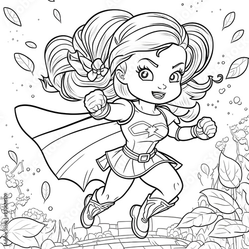 Wallpaper Mural SUPER HEROINE COLORING DRAWING 6 Torontodigital.ca