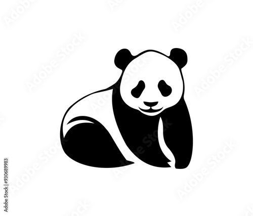 panda logo design, logos, animal logo, bamboo