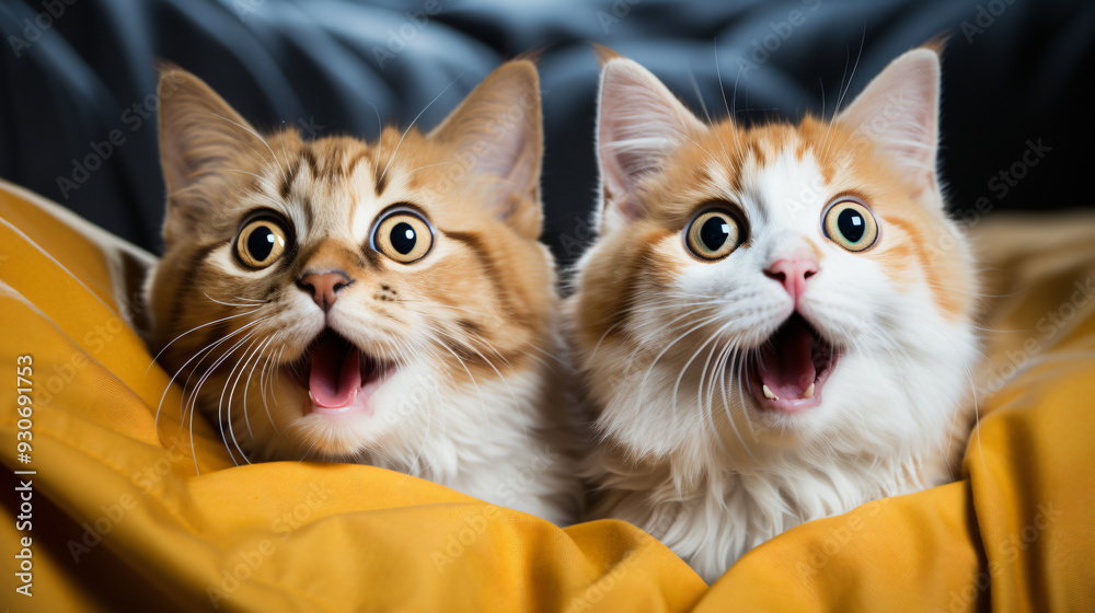 cats with Surprised face reaction cats with Surprised face reaction