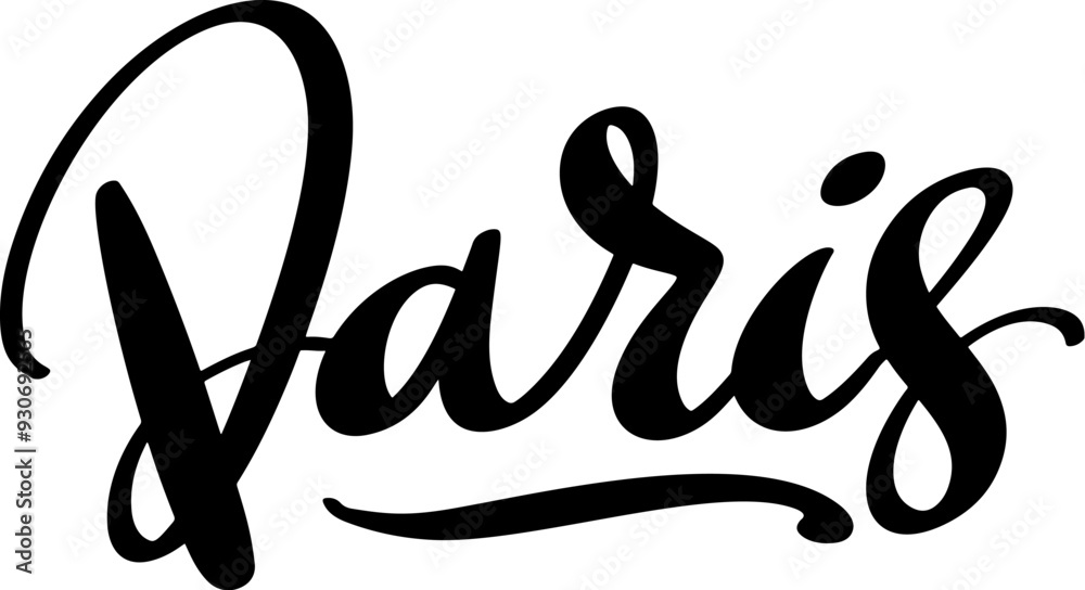 Obraz premium Paris. Hand Drawing lettering quote. Vector illustration