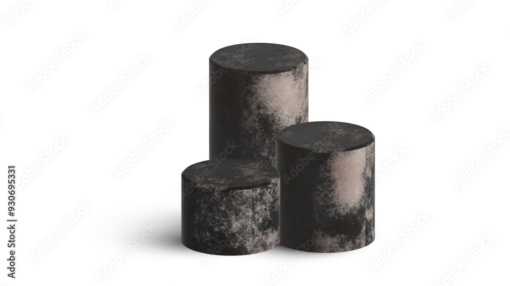 3d black steel cylinder table pedestal stands dark style for product banner 3d black steel cylinder table pedestal stands dark style for product banner