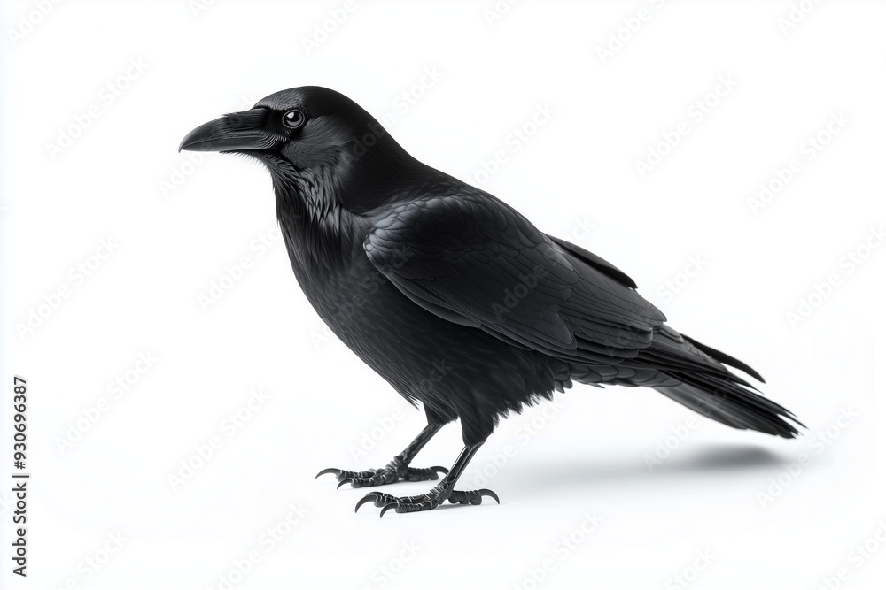 Fototapeta premium crow corvus isolated on white background