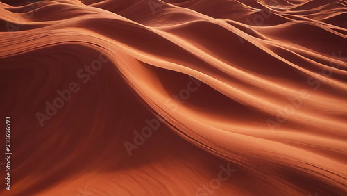 Textile background. Wavy red fabric design. Soft waves of silk.