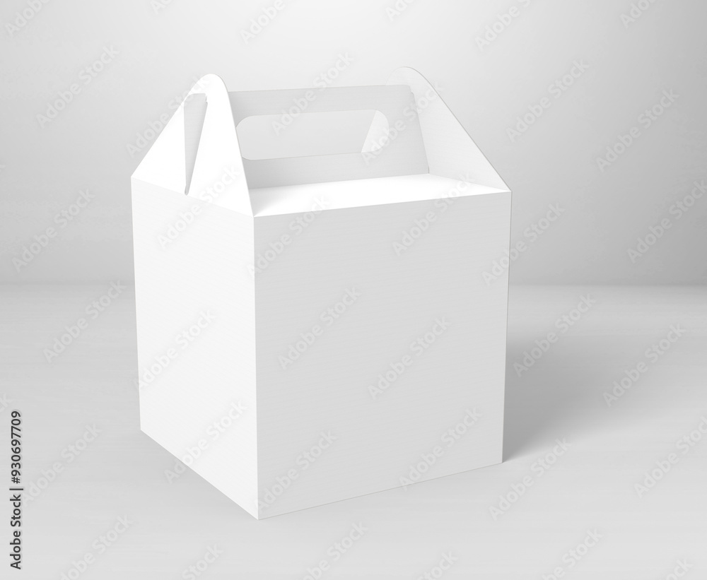 Blank white Take away box mock up isolated on white background, 3d illustration, 3d rendering Blank white Take away box mock up isolated on white background, 3d illustration, 3d rendering