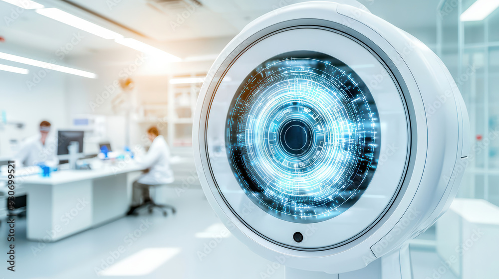 Futuristic medical device showcasing advanced technology in a modern laboratory environment, emphasizing innovation and efficiency. Futuristic medical device showcasing advanced technology in a modern laboratory environment, emphasizing innovation and efficiency.