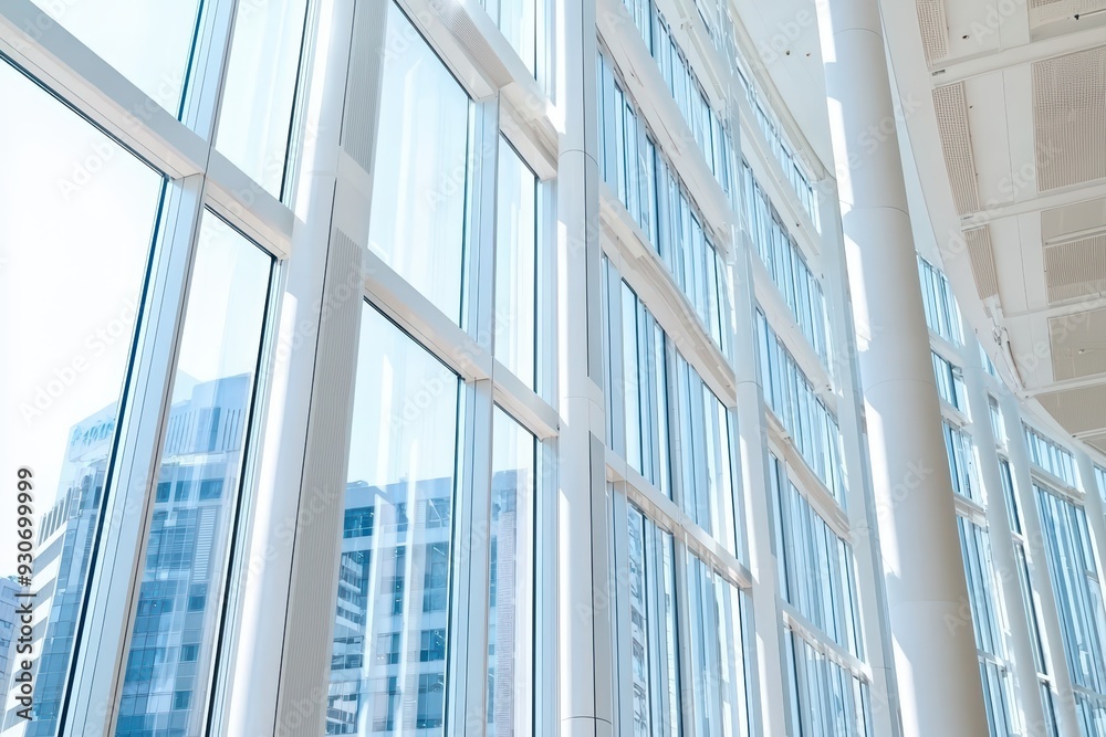 Modern architecture featuring large glass windows that enhance natural light in a bright, airy space. Modern architecture featuring large glass windows that enhance natural light in a bright, airy space.