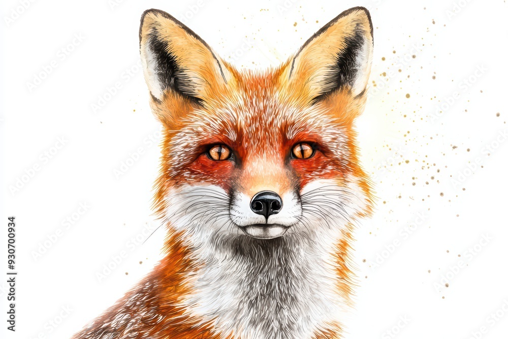 Vibrant illustration of a fox showcasing its striking features and expressive eyes, perfect for wildlife or nature themes. Vibrant illustration of a fox showcasing its striking features and expressive eyes, perfect for wildlife or nature themes.
