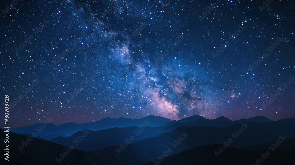 In the tranquil night, the Milky Way spans the sky, the majestic mountain range stands out clearly in the starlight, a meteor streaks across the night sky, disappearing on the horizon, a serene, myste In the tranquil night, the Milky Way spans the sky, the majestic mountain range stands out clearly in the starlight, a meteor streaks across the night sky, disappearing on the horizon, a serene, myste