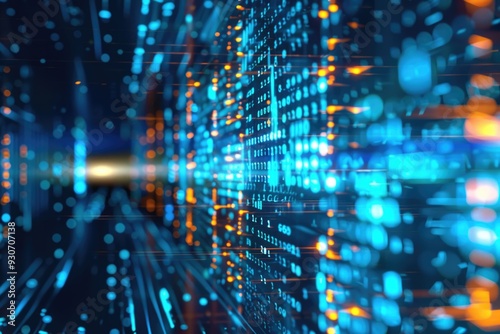 Wallpaper Mural A colorful tunnel with many small dots on a blue and orange background Torontodigital.ca