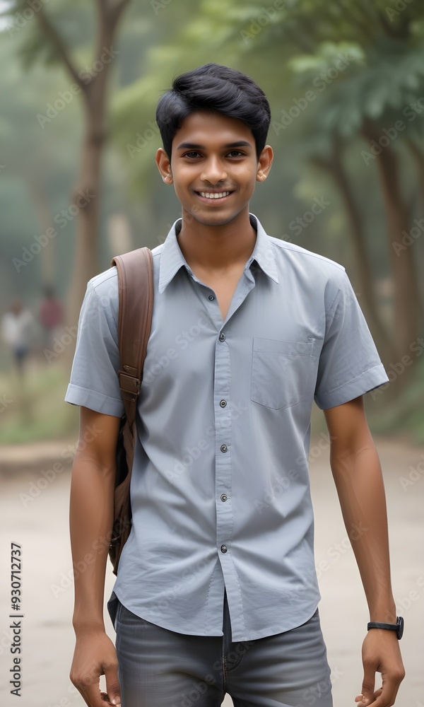 Asian Indian Young Adult Boy in Garden Asian Indian Young Adult Boy in Garden