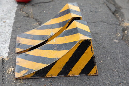 Wheel chocks for trucks.