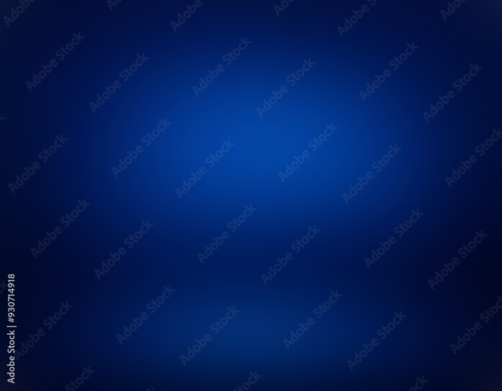 Obraz premium Blurred abstract luxury gradient blue background, featuring an empty, dark blue studio banner with a smooth, seamless transition of shades, evoking a sense of elegant mystery and depth