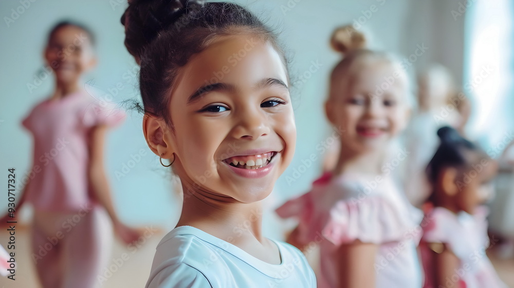 Fototapeta premium Joyful Young Dancers Smiling Fun Ballet Class Studio Practice
