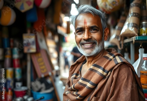 Indian Man on the Street with a Smile on Face