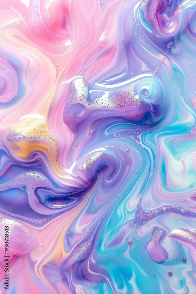 Liquid acrylic paint mixing together creating abstract swirls of color Liquid acrylic paint mixing together creating abstract swirls of color