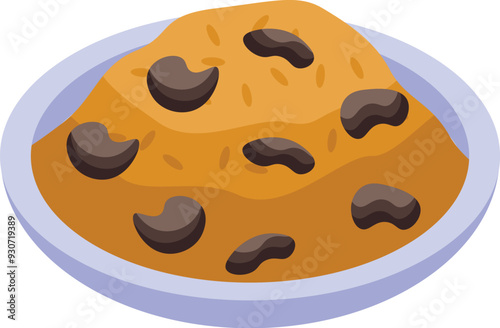 Saffron basmati rice with cashew nuts is served on a plate, making a traditional indian dish