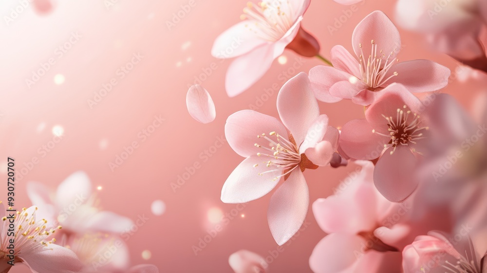 Pink spring background with delicate spring flowers with copy space. Product promotion, template, mockup, cosmetics, sales background. Pink spring background with delicate spring flowers with copy space. Product promotion, template, mockup, cosmetics, sales background.
