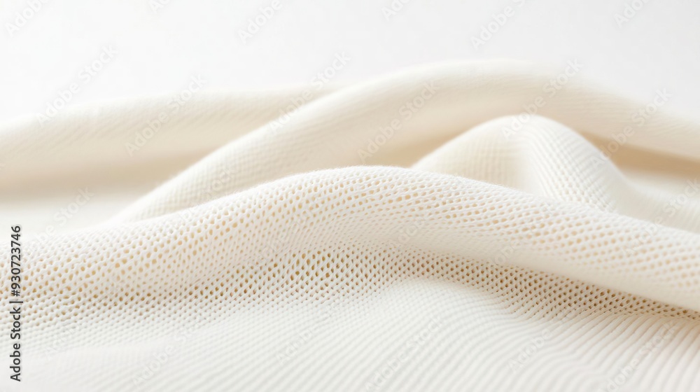 Close-up of smooth, white fabric with gentle folds. Close-up of smooth, white fabric with gentle folds.