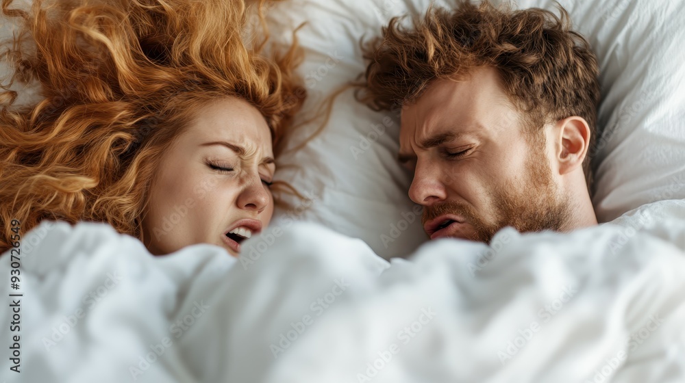 A couple lies in bed with messy hair while making funny faces, capturing a candid and playful moment that highlights the spontaneous and humorous side of their relationship. A couple lies in bed with messy hair while making funny faces, capturing a candid and playful moment that highlights the spontaneous and humorous side of their relationship.