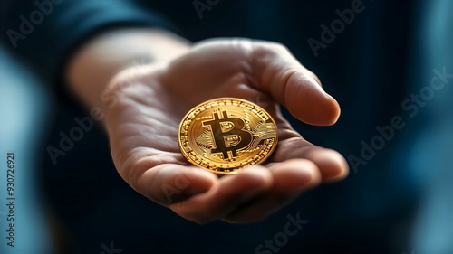 Hand Holding Bitcoin Cryptocurrency Digital Asset Investment Wealth Growth