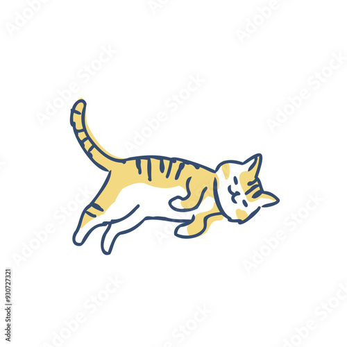 寝転がっている猫