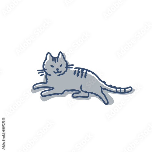 のんびりくつろいでいる猫