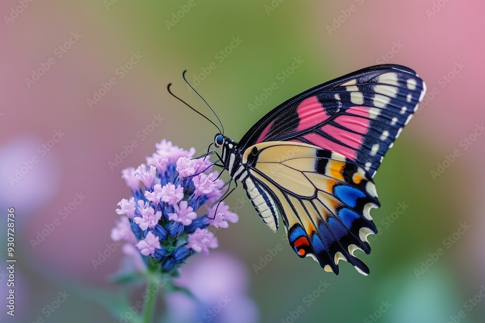 Purple butterfly on flower Purple butterfly on flower