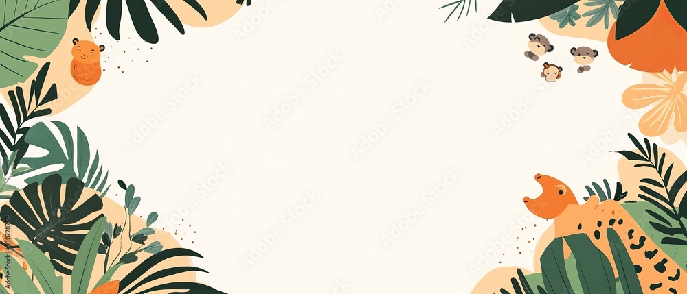 Fototapeta premium Zoo concept invitation template