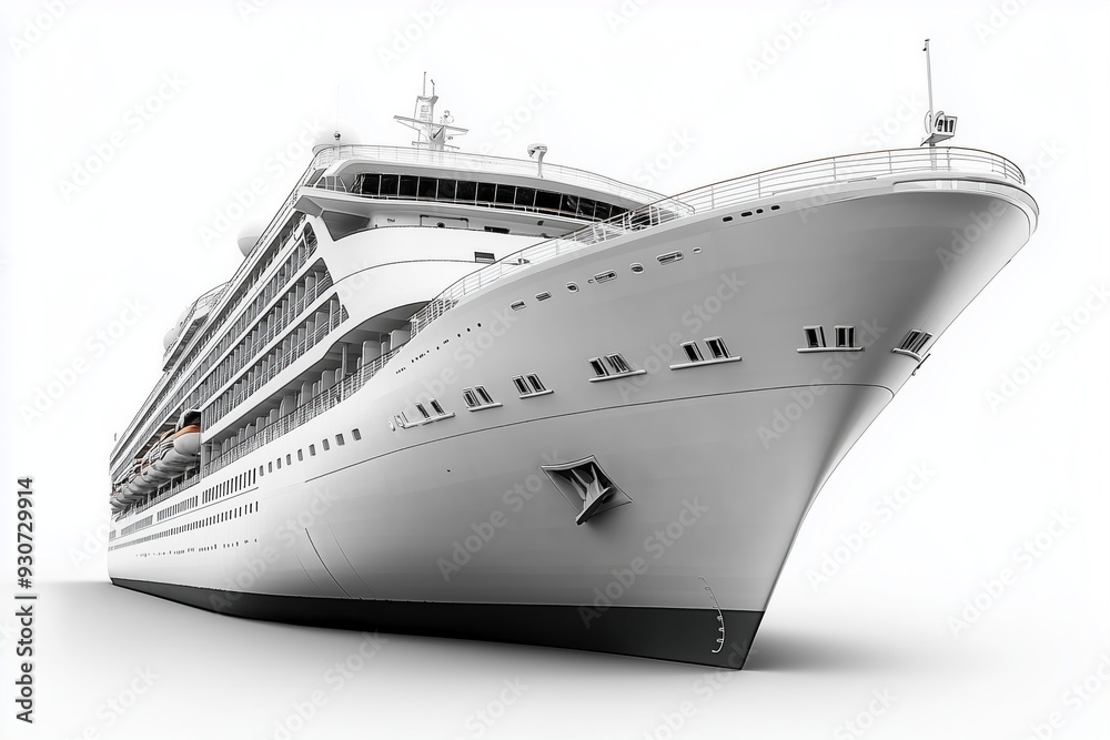 Fototapeta premium white ship cruise liner isolated on white background