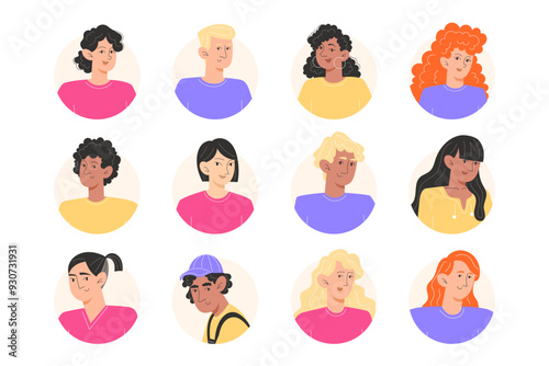 Set of various people icons for a user icon