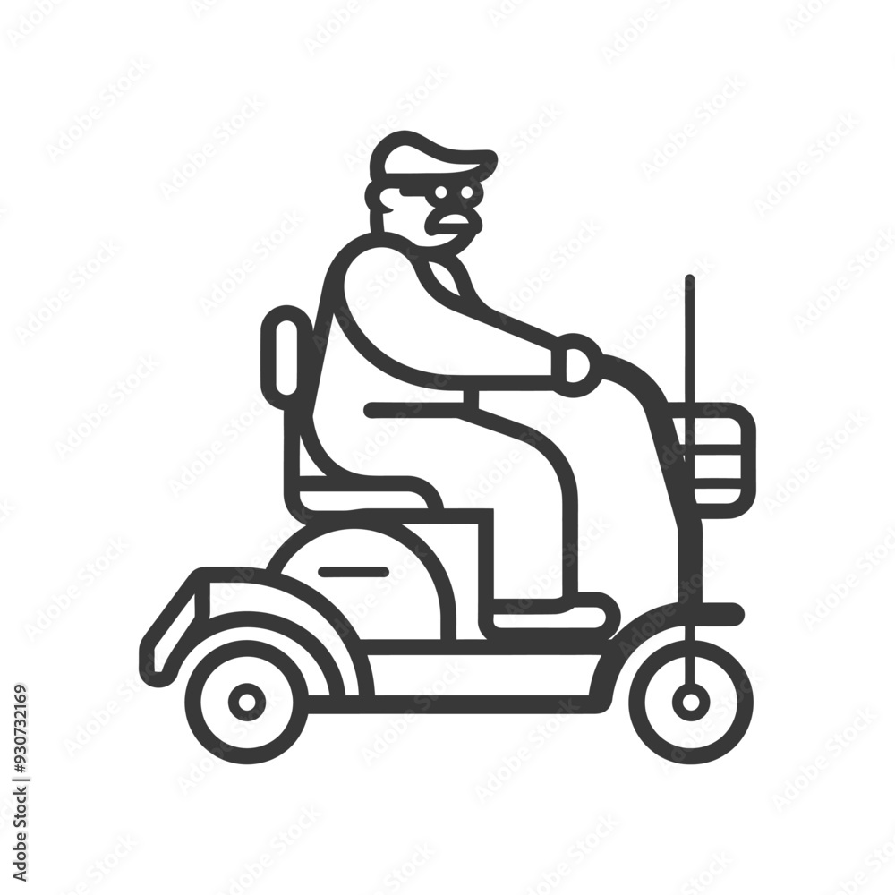 Elderly Man Riding a Mobility Scooter Elderly Man Riding a Mobility Scooter