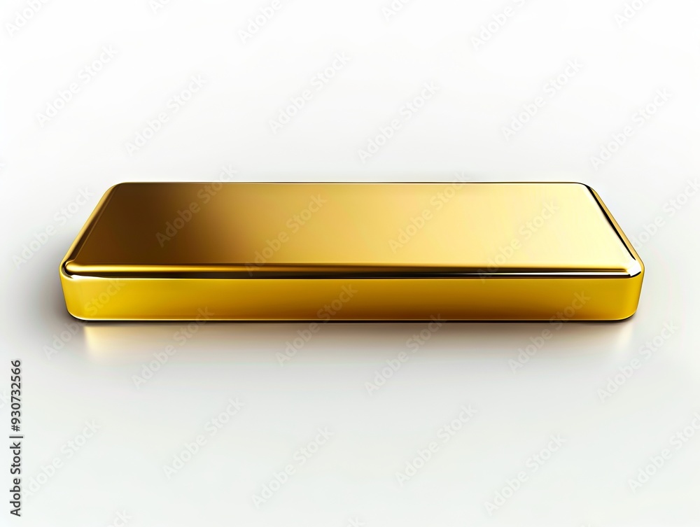 A gold bar on a white background A gold bar on a white background